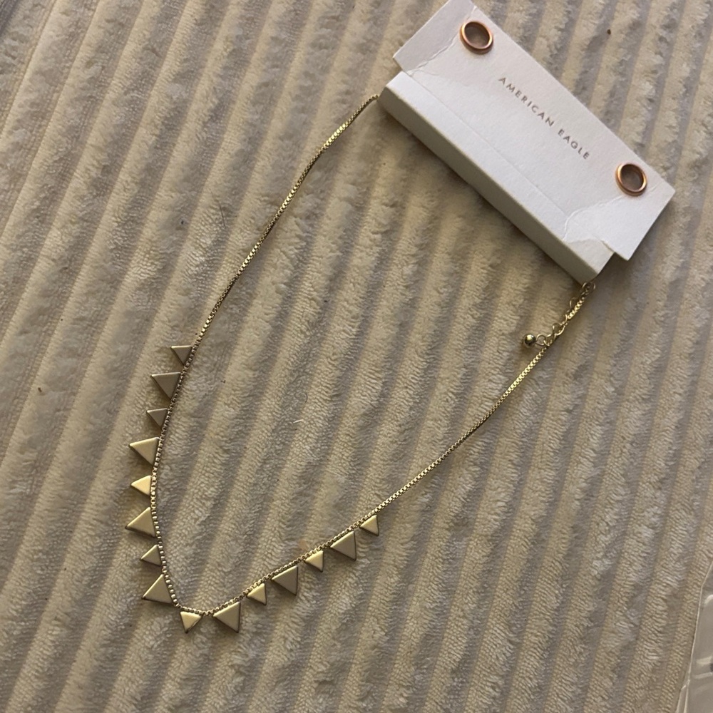 American Eagle Outfitters Gold Triangle Charm Layering Necklace